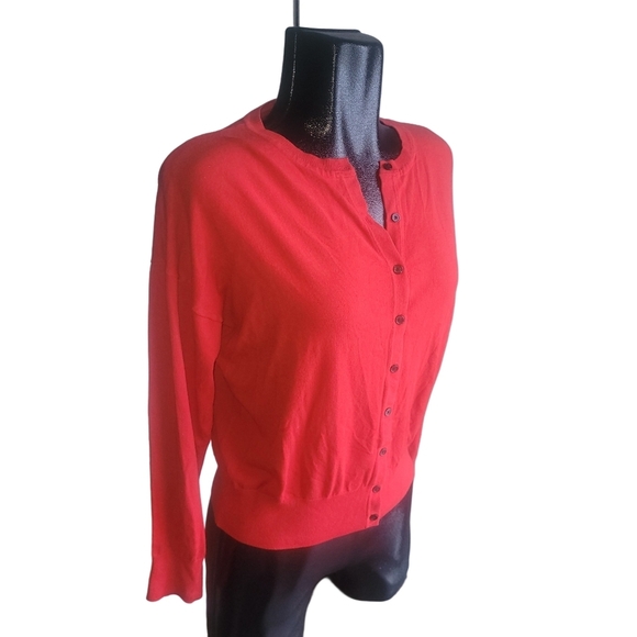 Tristan Red Button Up Sweater Sz.PS - Picture 3 of 7